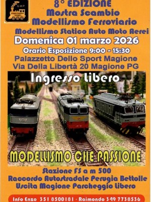 Domenica 8 marzo la Mostra scambio modellismo di Magione&nbsp;(Perugia)