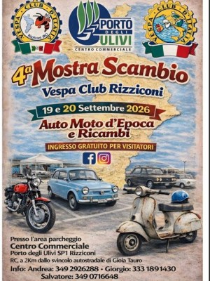 Mostra scambio auto moto d’epoca ricambi e accessori a Rizziconi&nbsp;(RC)