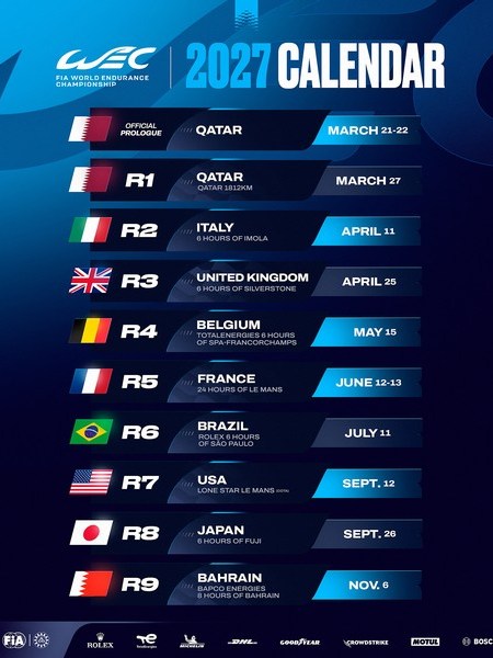 FIA-WEC: svelato il calendario della stagione&nbsp;2027