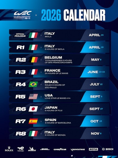 Il FIA WEC 2026 chiuderà la stagione con Barcellona e&nbsp;Monza