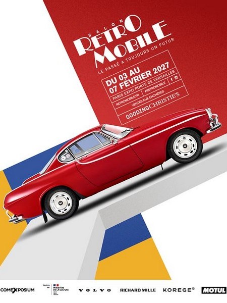 Rétromobile 2027, la Volvo P1800S di Irv Gordon sul manifesto&nbsp;ufficiale